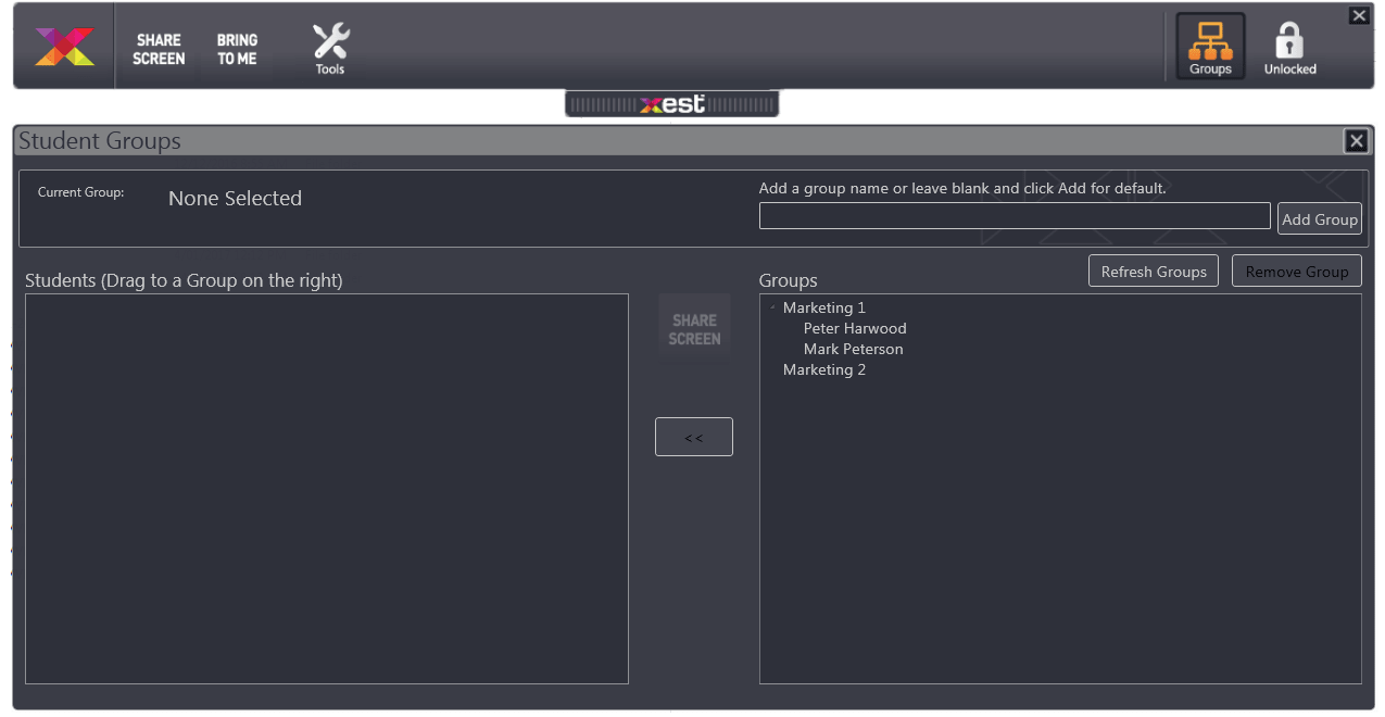 Xest Groups Add Student