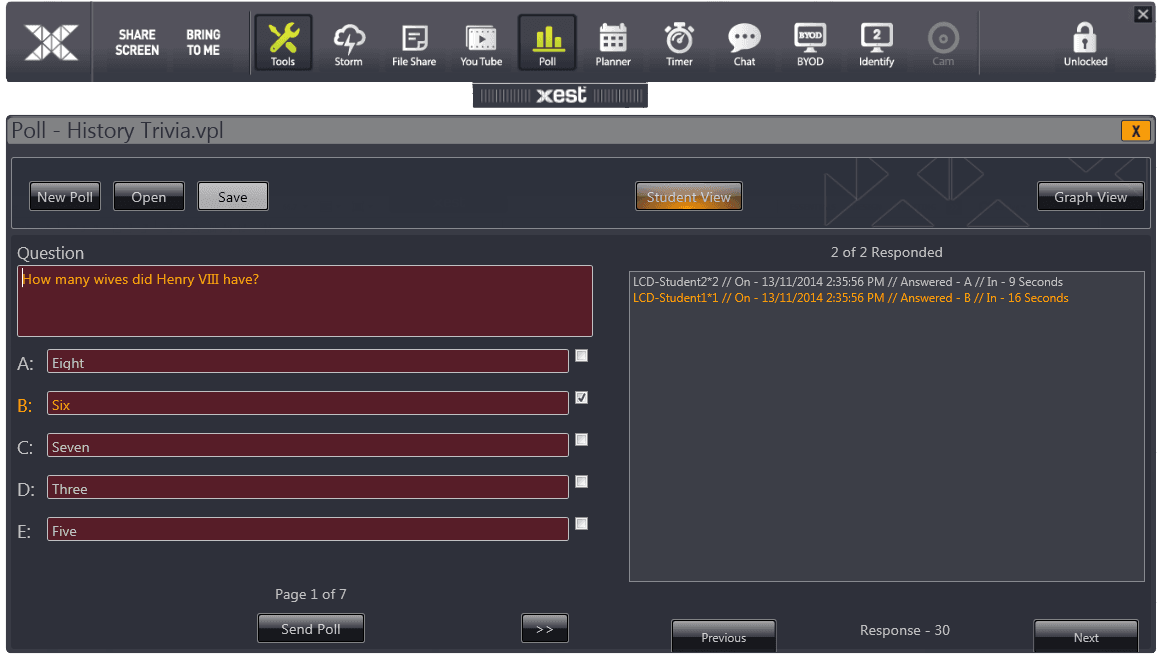 Xest Poll Student View